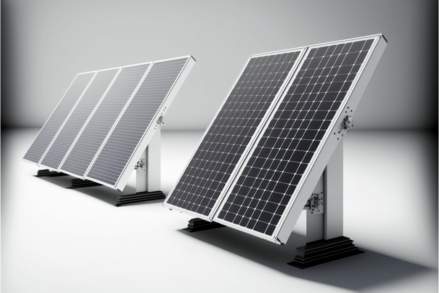 Carpark Mounting System : Solar Panels showcase in a white room